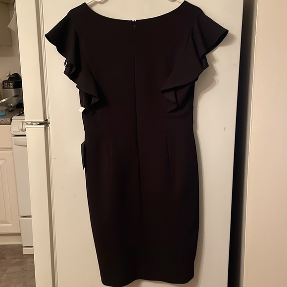 Eliza J NWT Size 8 Black Dress Ruffle Sleeves - Picture 8 of 8